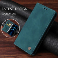 Leather Wallet Case For Samsung Galaxy A32 Phone Case Solid Color Suction CUP Feature Cover For Samsung A32 5G