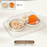 透明食物罩防塵防蠅神器 家用餐桌蓋剩菜罩- 長方形透明防塵罩-小號 均碼