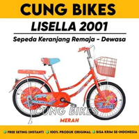 Sepeda mini Ukuran 20 24 26 Inch LISELLA LS 2001 Keranjang perempuan Remaja Dewasa 24 Inch Merah