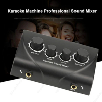 Portable EU/US Plug Karaoke Sound Mixer Professional Audio System Dual Mic Inputs Audio Sound Mixer For Amplifier Microphone