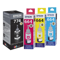 EPSON T664+T774 原廠盒裝四色墨水組 T774100+T664200-400