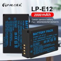 PALO 1-4pcs LP-E12 LPE12 LP E12 Rechargeable Battery for Canon EOS M EOS M10 EOS M50 EOS M100 100D Kiss X7 Rebel SL1 DSLR Camera