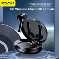 Awei T38 Bluetooth Earphones TWS Wireless HIFI Music Headset In-ear Sports Headphones Gaming Earbuds 300mAh Long Standby