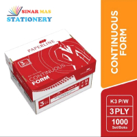 Paperline Continuous form 3 PLY Warna 9,5\ x 11\"/Kertas Computer 3 Rangkap Full Warna"