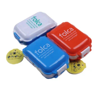one dollar store pill box 7 days 8-grid Mini closed portable pill box foldable plastic medicine storage box