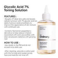 7% Glycolic Acid Toner Toning Solution for Acne and Pimple Spot Marks Remover - 240ML