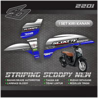 SAHILA STIKER STRIPING STIKER DECAL SEMI SCOOPY / VARIASI STRIPING SCOOPY KIRI KANAN VARIASI STRIPI