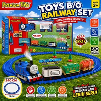 Mainan Kereta Api Thomas And Friends Anak Railway Set B/O Premium Toys dengan Asap Lampu Suara Thoma