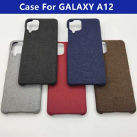For SAMSUNG A12 Cover Case Fabric Canvas Pattern Stand Lightweight anti-slip Phone Cover Protective For Galaxy A12