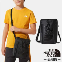 【The North Face】兒童款 大Logo多功能印花直筒休閒單肩包4L.隨身包_52T9-JK3 黑 N
