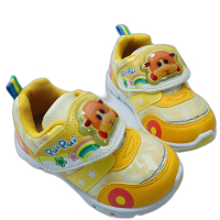 樂樂童鞋 台灣製天竺鼠車車電燈運動鞋-黃色(運動鞋 布鞋 男童鞋 女童)