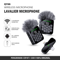 [DingDong] Mic Wireless Lavalier QY66 3in1 Dual Mic iPhone Android Type-C Lightning Clip On Mikrofon