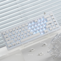 คีย์แคป Xvx Crystal Jelly 2.0 สีขาว สลักข้างรูปหัวใจอีกา โปรไฟล์ Mda สำหรับคีย์บอร์ด Wooting Macro A