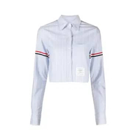 Thom Browne Stripe Oxford Armband Cropped Shirt Blue 42 Blue