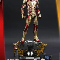 Original Hot Toys Marvel Ironman 1/4 Iron Man Mk42 Deluxe Anime Action Figures Qs008 Team Suit Avengers Endgame Model Toy Gifts