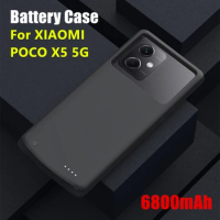 For Xiaomi Mi POCO X5 5G External Battery Cases 6800mAh Portable Charger Battery Powerbank Cover For Redmi Note 12 Power Case