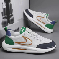 Men's Shoes Spring Summer New Breathable Ice Silk Fabric Mesh Shoes Trendy Versatile Sports Dad Shoe