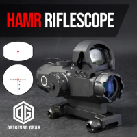 Real Steel HAMR Scope 4x24 mm 4x Rifle Scope with 1x Red Dot Sight For Hunting Tactical Airsoft
