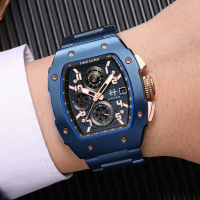 jam tangan  Evans Jayden Jam Tangan Pria 9612 Rantai Kaca Sapphire Chronograph Water Resistant 10 AT