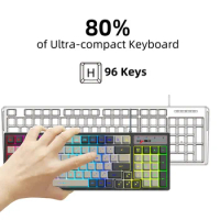 Hxsj V600 Wired K96 Rgb Streamer Gaming Keyboard 26keys Conflictfree Adjustable Backlit Composite Function Key Membrane Keyboard