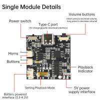 GC06 Voice Recording Module MP3 Download Voice Module with Type-C Interface for Recording Card Mecha