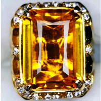 Batu permata yellow Citrine top super quality rungkad cincin batu akik khodam