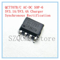10PCS QC7707 QC7707B QC7707C 5V3.1A 5V3.4A Synchronous rectification Chip IC Mobile phone charger chip SOP-6