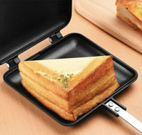 熱烤三明治模早餐食品焦脆麵包自製早餐DIY瓦斯爐烤土司機免電力【AAA4525】