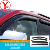 For Nissan Terra 2018 2019 2020 2021 Accessories Black ABS Side Window Deflector Door Visor Rain Guard For Nissan Terra Ycsunz