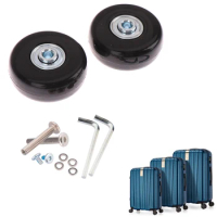 Black Suitcase Replacement Wheel Trolley Box Repair Outer Diameter 40/50Mm Universal Wheel With Screw Wrench Luggage Accessories