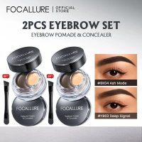 FOCALLURE 2PCS Set On & Fix Eyebrow Pomade & Concealer Long-lasting 2-in-1 Multi-use F73 Waterproof 