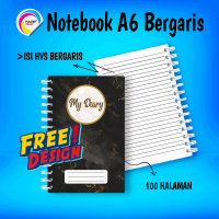 Notes Custom Bergaris A6 Spiral 100 Halaman Cover Depan Belakang
