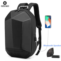 OZUKO Backpack Men 15.6" Laptop USB Bluetooth Backpacks Fashion Waterproof Teenager Schoolbag Multifunction Male Travel Mochila