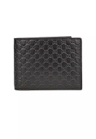 Gucci GUCCI Men's Black Microguccissima GG Logo Leather Bifold Wallet With Removable Card Holder 333042