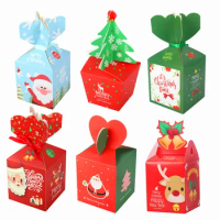 Christmas gift box santa claus paper box christmas decorations for home xms paper gift bags navidad natal packing candy bag noel