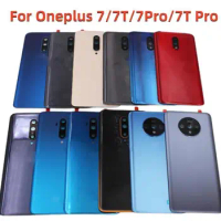 For Oneplus 1+7 7T 7 T Housing Back Cover Glass Rear Door Phone Replacement Repair Case For One Plus 7 7T Pro With Camera Lens