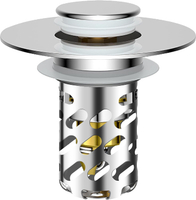 Universal Bathroom Sink Stopper Pop Up Sink Drain Strainer with Removable Stainless Steel Hair Catch