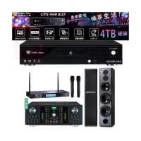 【金嗓】CPX-900 K2F+DB-7AN+TR-5600+TDF M6(4TB點歌機+擴大機+無線麥克風+落地式喇叭)
