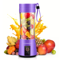 1pc Portable Juicer for Fruit Smoothie Shake Juice, Personal Portable Blender Cup USB Rechargeable Travel 380ml/12.8oz