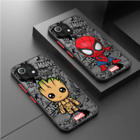 เคสโทรศัพท์, สำหรับ Xiaomi Mi 12 และ 11 Pro, ดีไซน์การ์ตูน Marvel Groot สไปเดอร์แมน, ปก