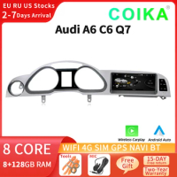 8 Core Android 12 System Car Radio Tablet For Audi A6 C6 Q7 WIFI 4G Carplay 8+128GB RAM BT GPS Navi Stereo Multimedia Player
