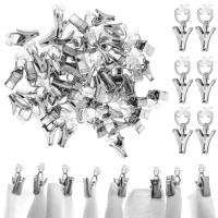 50 Pcs Plastic Pulley Clamp Curtain Rail Bathroom Hooks Track Hangers Clips Roller With Runners Wheel