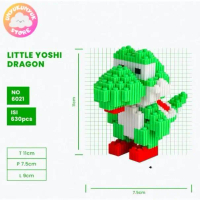 Nano Blocks YOSHI MARIO BROS 3D Model, Mainan Blok Susun, Blok Konstruksi DIY, Disney Mini Brick Mag