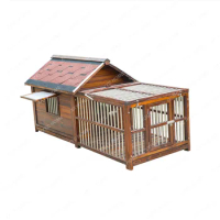 Solid Wood Dog House Anti-Corrosion Rain-Proof Four Seasons Outdoor Waterproof Wooden Kennel Dog House
