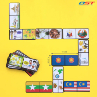 ♧เกมโดมิโน ชุด ท่องอาเซียน (ASEAN DOMINO) บัตรพลาสติก ขนาด 4.5x11 ซม. กล่อง 56 แผ่น / ET-525❋