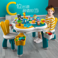 免運速發 可開發票 萬高兒童積木桌子多功能啟蒙拼裝益智寶寶大顆粒智力玩具男女孩子