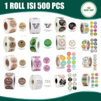 [Banyak Variasi] 1 Roll Isi 500 Pcs Stiker Thank You - Stiker Label Kemasan Termurah !!