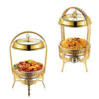 Disposable Chafing Dish Buffet Set Luxury Gold Stainless Steel Food Warmer For Hotel Buffet