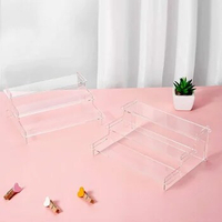 2-4 Tires Acrylic Display Stand,Clear Display Riser Rack for Cupcake,Perfume Doll Décor and Organizer Amiibo Funko POP Figures