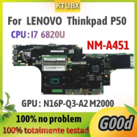 For LENOVO Thinkpad P50 Laptop Motherboard.NM-A451 I7-6700HQ/I7 6820HQ N16P-Q3-A2 M2000M 2G/4G DDR4 100% test work OK